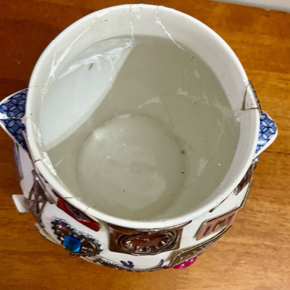 Vintage, Empire Ware, Blue Willow One of a kind Memory Jar 9.5in H x 7in D - Picture 11 of 13